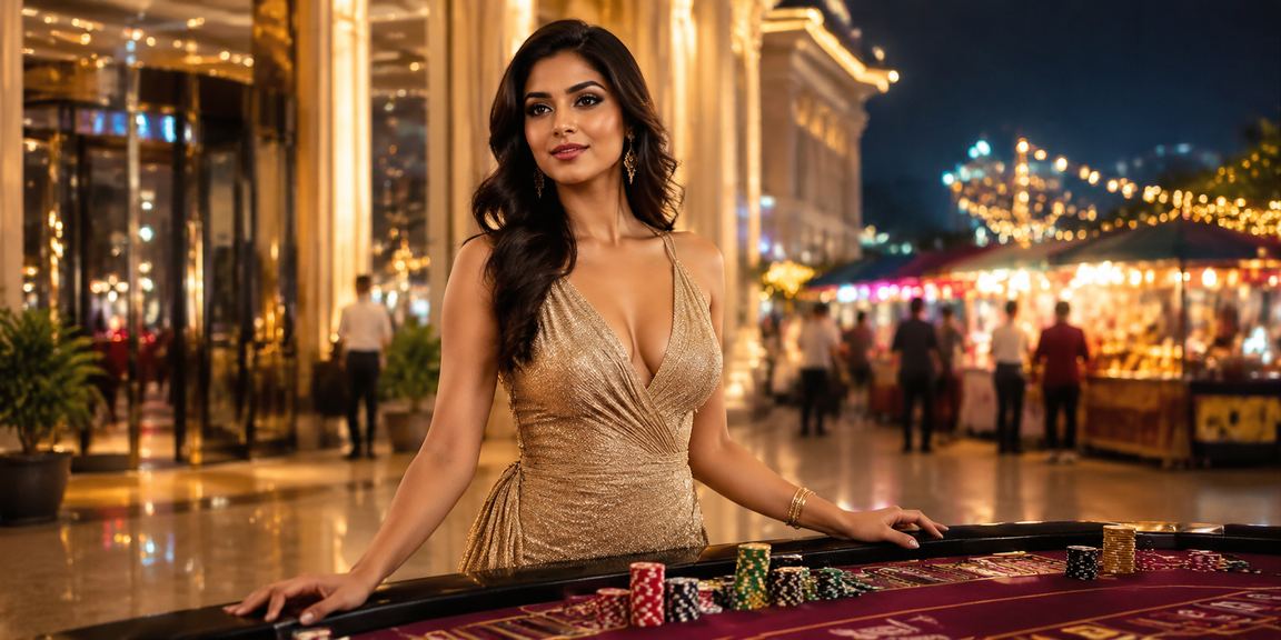 Night market casino street vibrant entertainment in India
