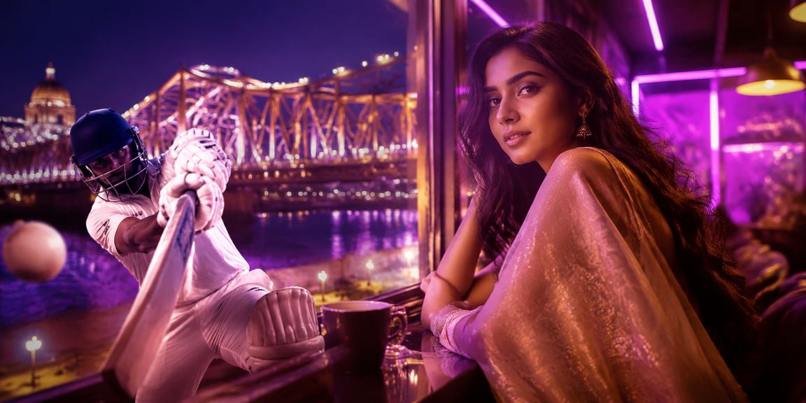 Night cityscape highlighting sports betting in India